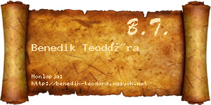 Benedik Teodóra névjegykártya